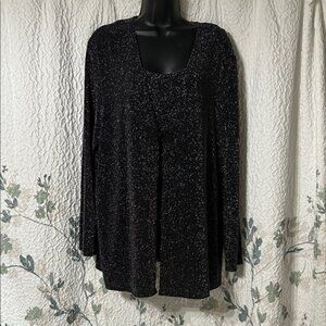 NWOT Elegant Black Sparkle Women's Tank and jacket.  size 1X